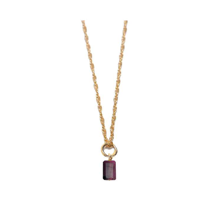january - garnet - charm necklace - Valentshop Jewelry