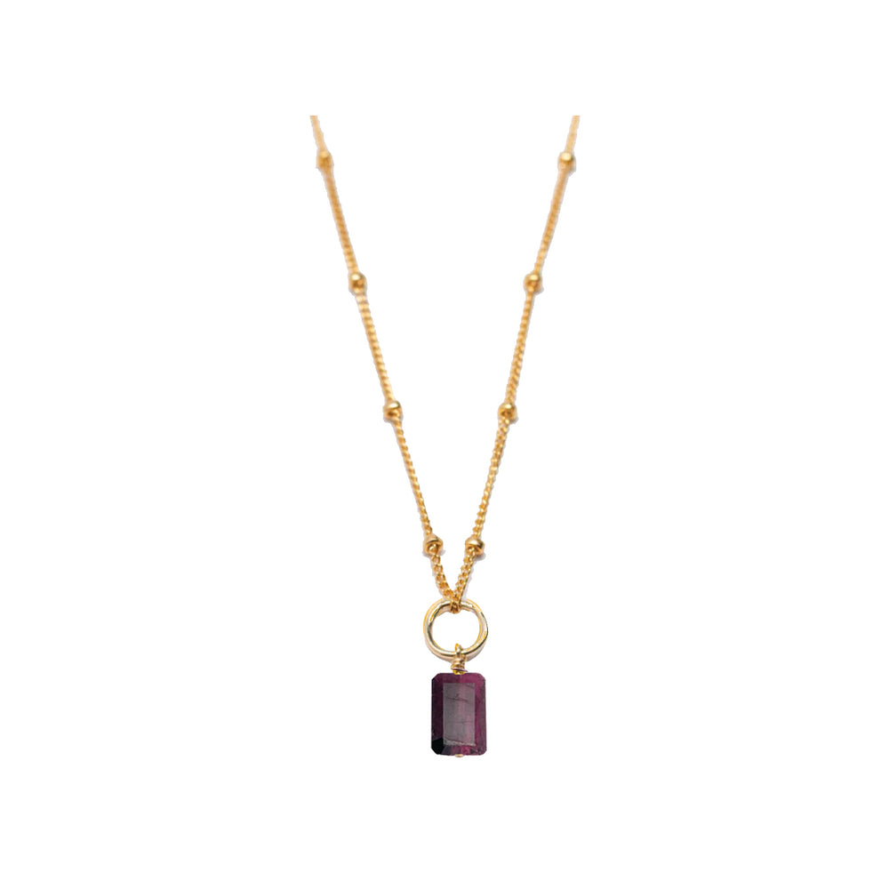 january - garnet - charm necklace - Valent Shop Jewelry