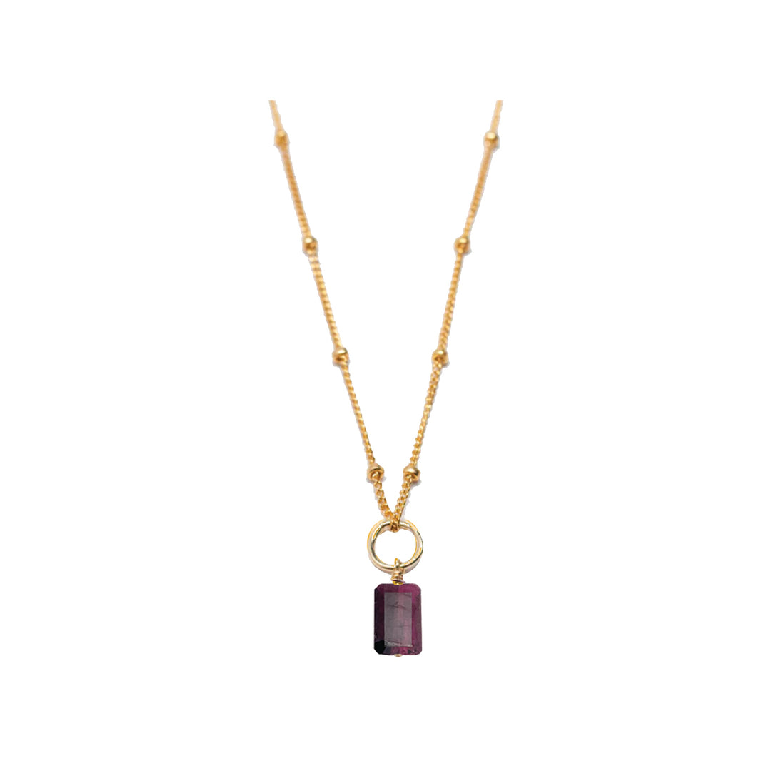 january - garnet - charm necklace - Valentshop Jewelry