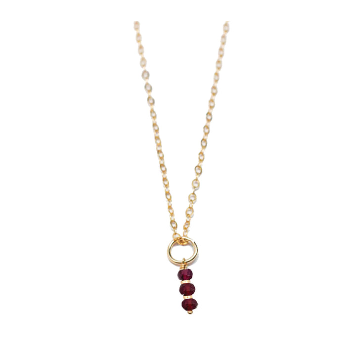 january - garnet - charm necklace - Valentshop Jewelry
