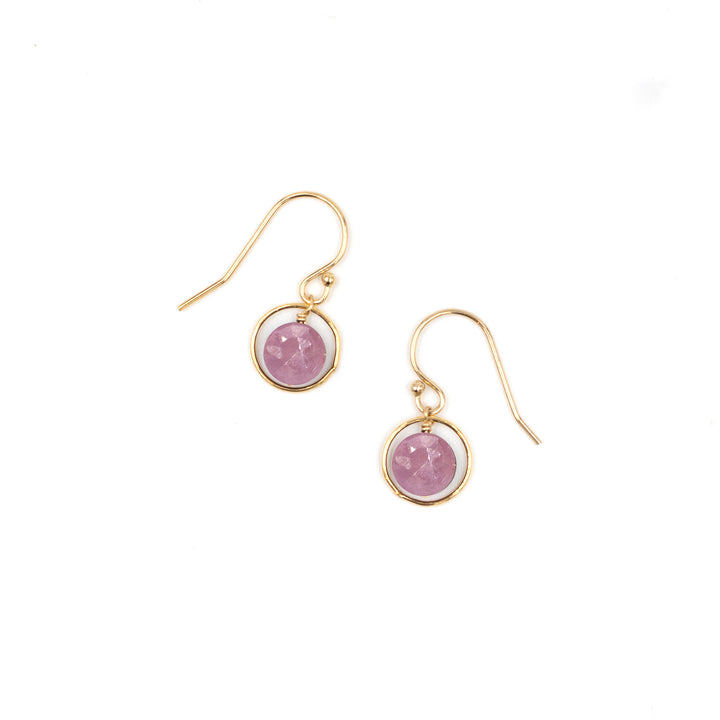 halo birthstone earrings - Valentshop Jewelry