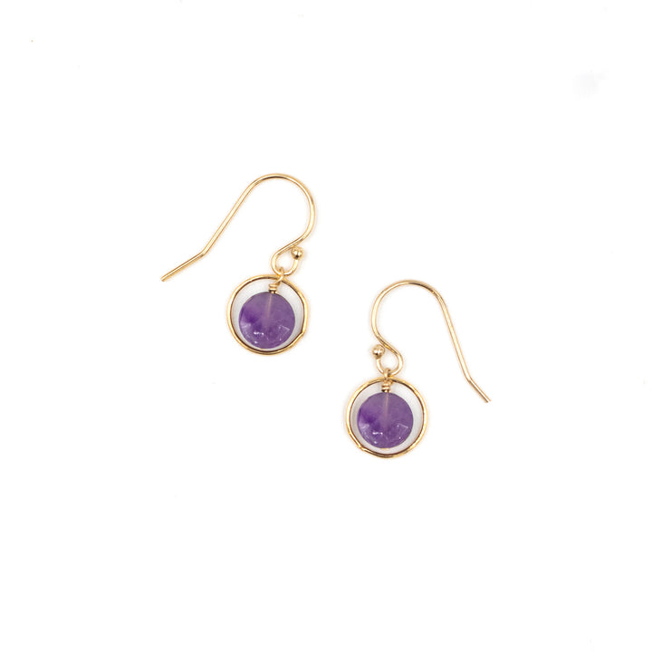 halo birthstone earrings - Valentshop Jewelry