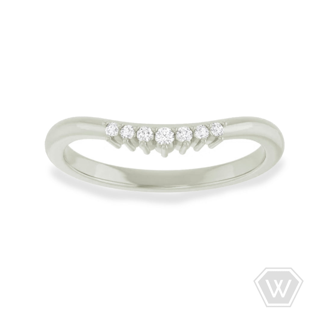 curved 7-diamond band - .06 ctw - valentshop.com