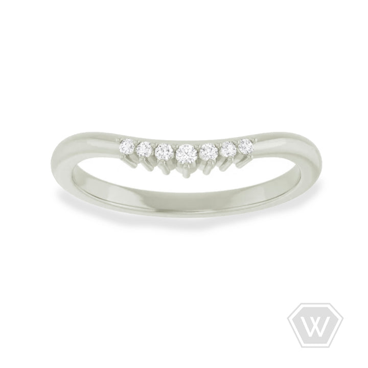 curved 7-diamond band - .06 ctw - valentshop.com