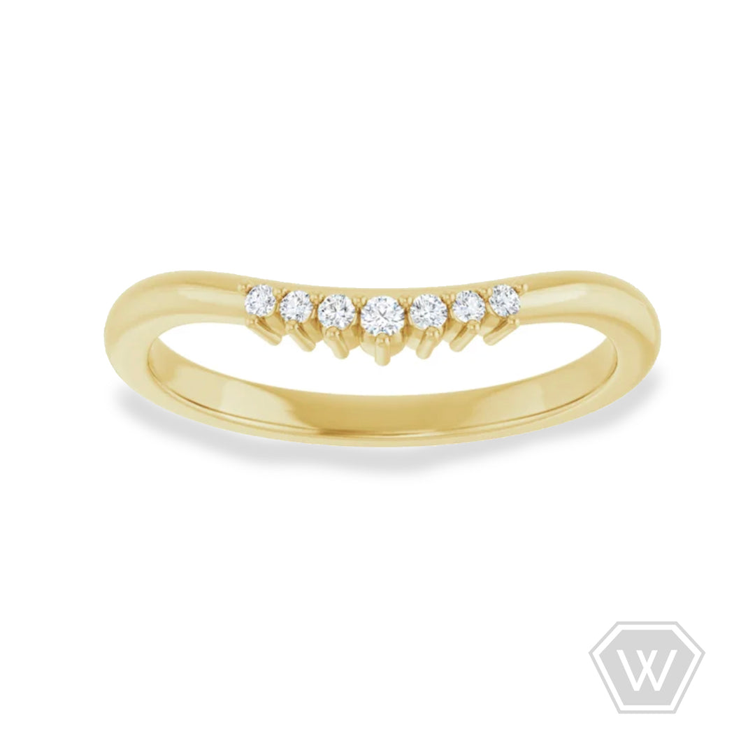curved 7-diamond band - .06 ctw - valentshop.com