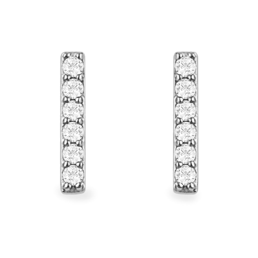 14K diamond 6-stone bar earrings - valentshop.com