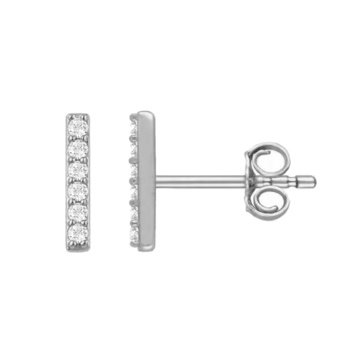 14K diamond 6-stone bar earrings - valentshop.com