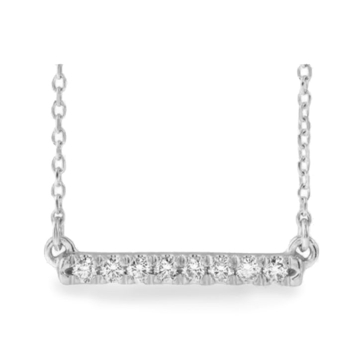 14K diamond classic bar necklace - 16" to 18" adjustable - valentshop.com