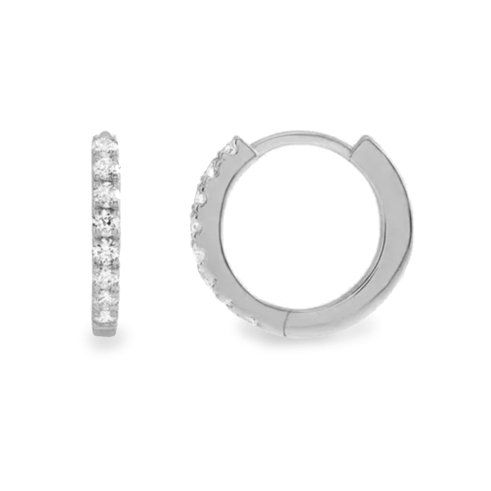 14K diamond huggies - valentshop.com