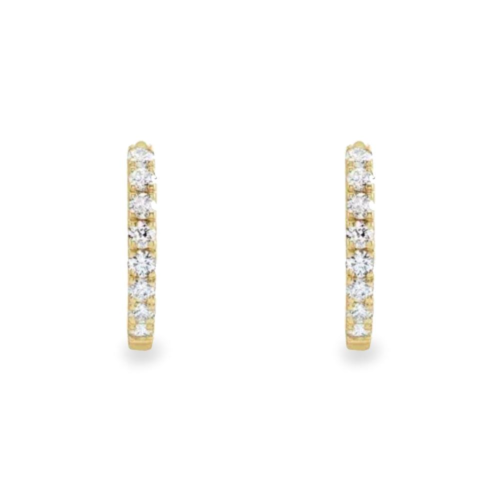14K diamond huggies - valentshop.com