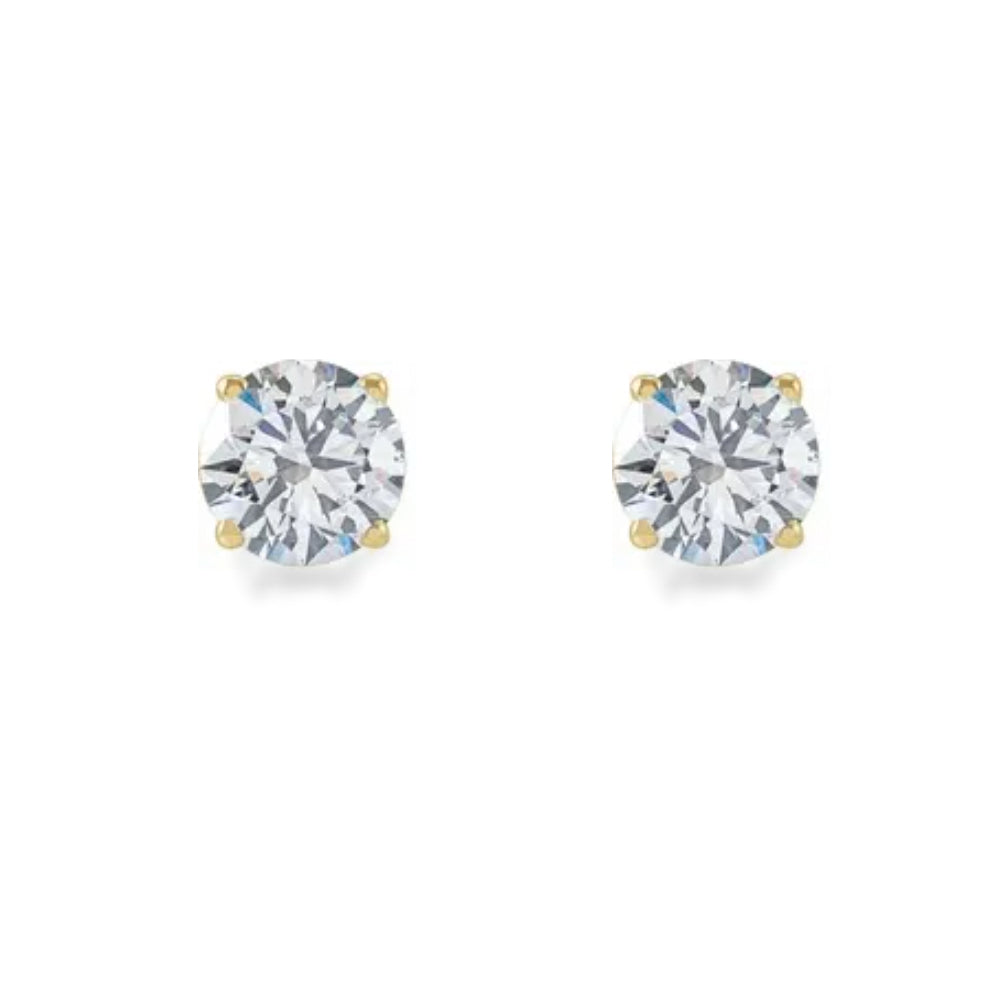 14K diamond stud earrings - 1/2 ctw to 2 ctw - valentshop.com