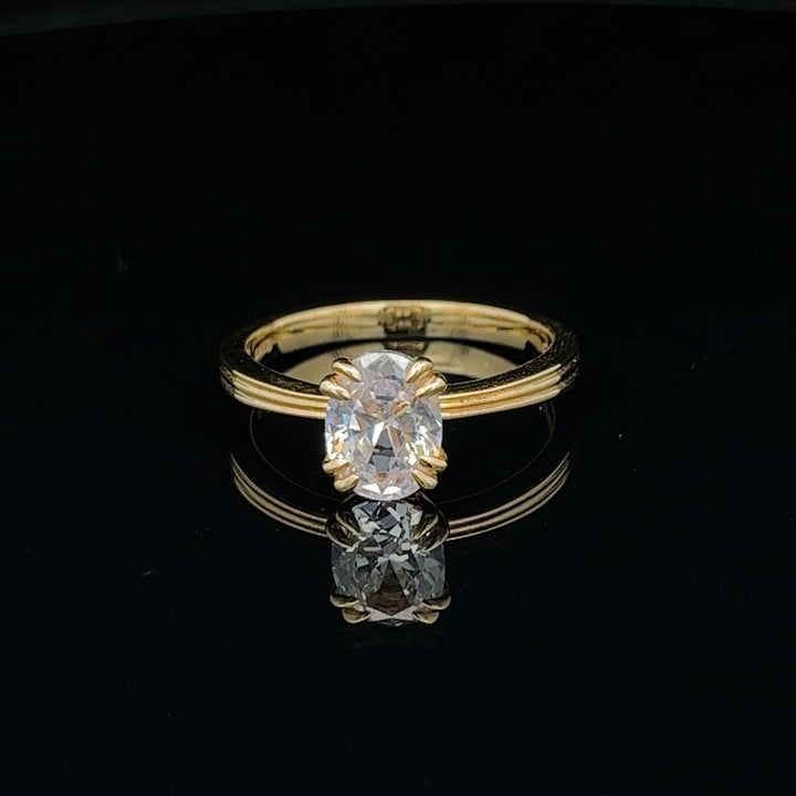 1 ctw double claw oval diamond engagement ring - valentshop.com