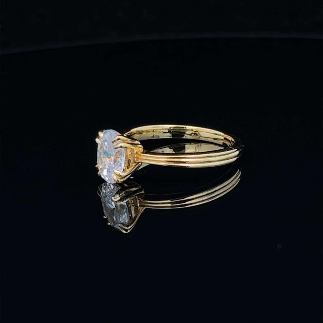 1 ctw double claw oval diamond engagement ring - valentshop.com