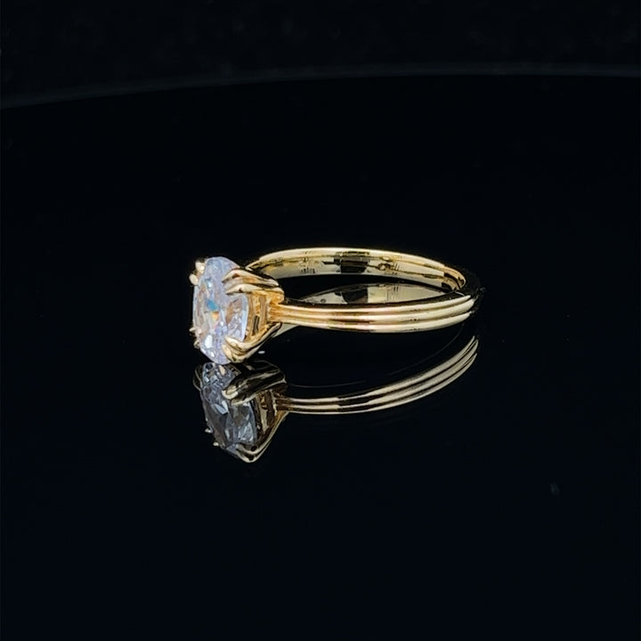 1 ctw double claw oval diamond engagement ring - valentshop.com