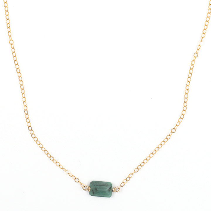 emerald east-west on classic cable necklace - Valentshop Jewelry