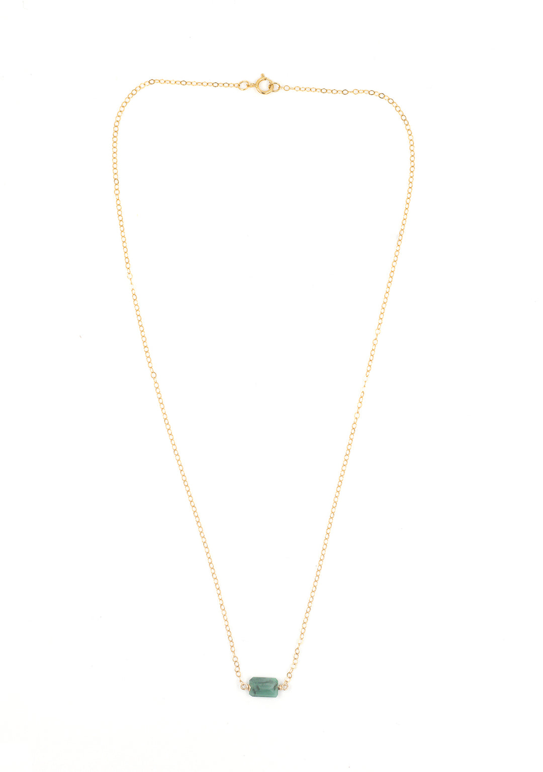 emerald east-west on classic cable necklace - Valentshop Jewelry