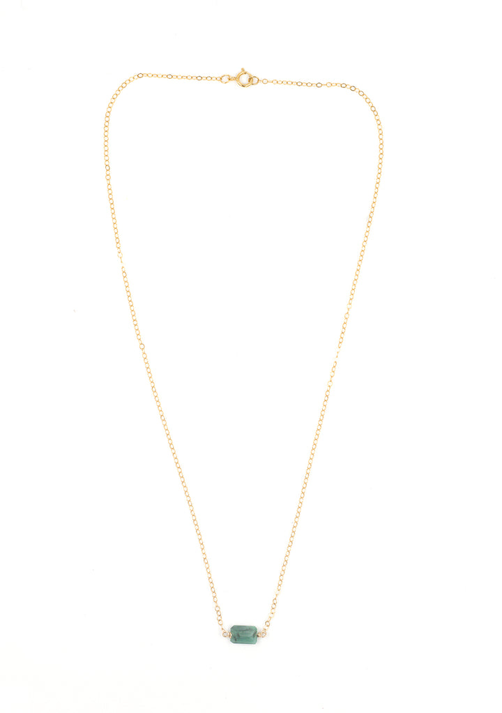 emerald east-west on classic cable necklace - Valentshop Jewelry