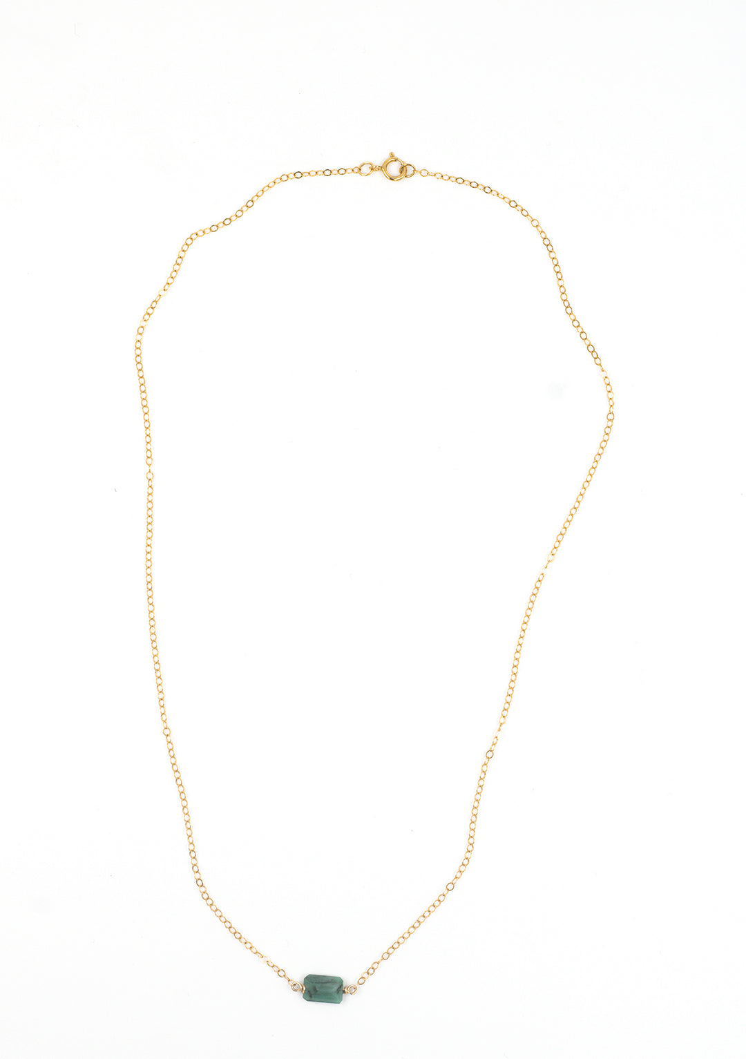 emerald east-west on classic cable necklace - Valentshop Jewelry