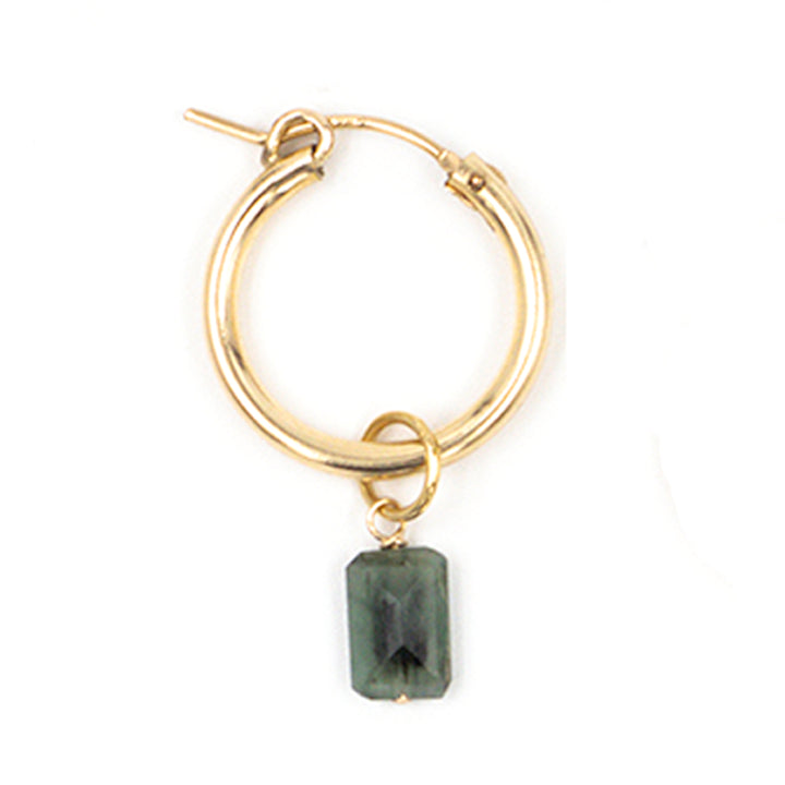 emerald drop hoop earrings - Valentshop Jewelry