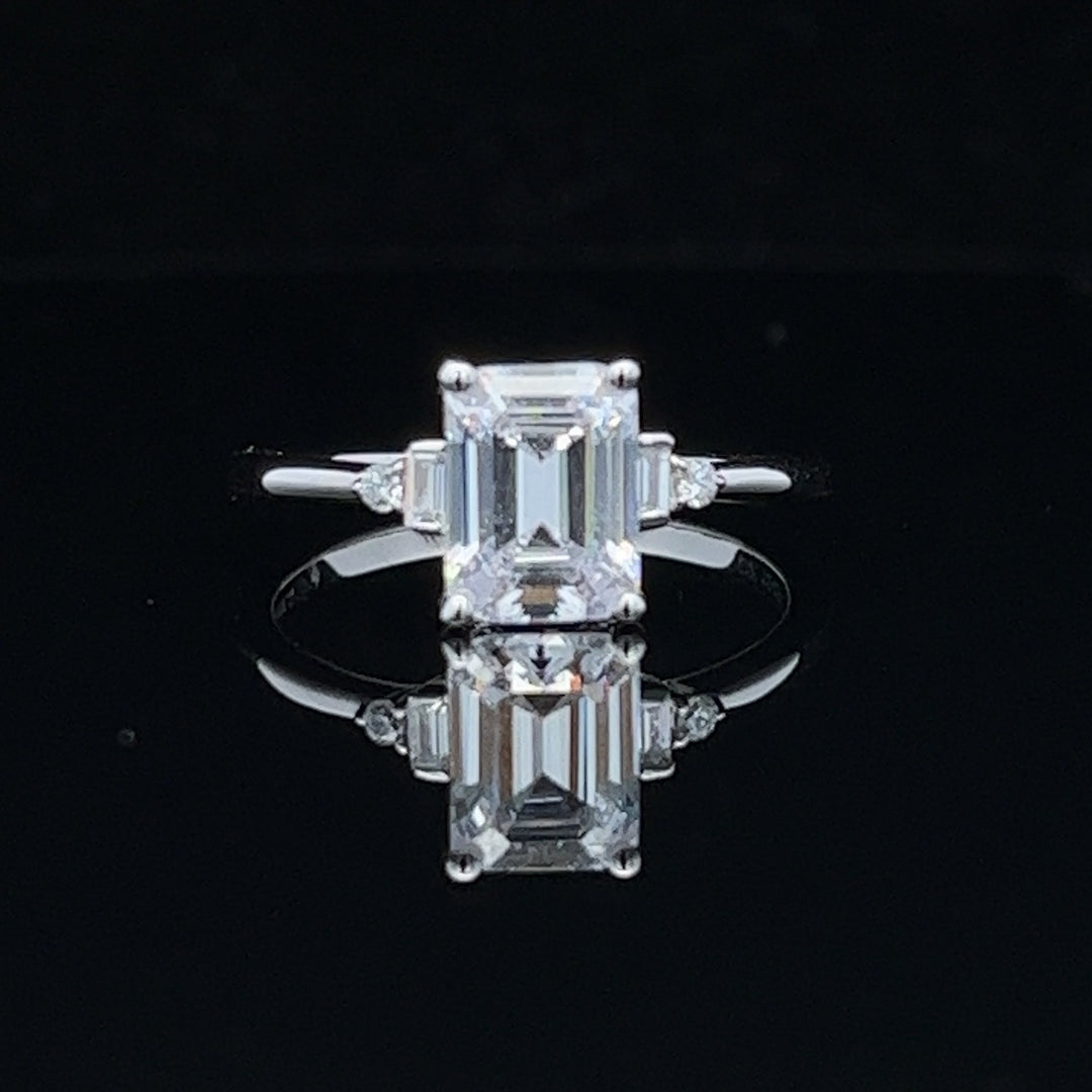 2 ctw emerald-cut diamond engagement ring - valentshop.com
