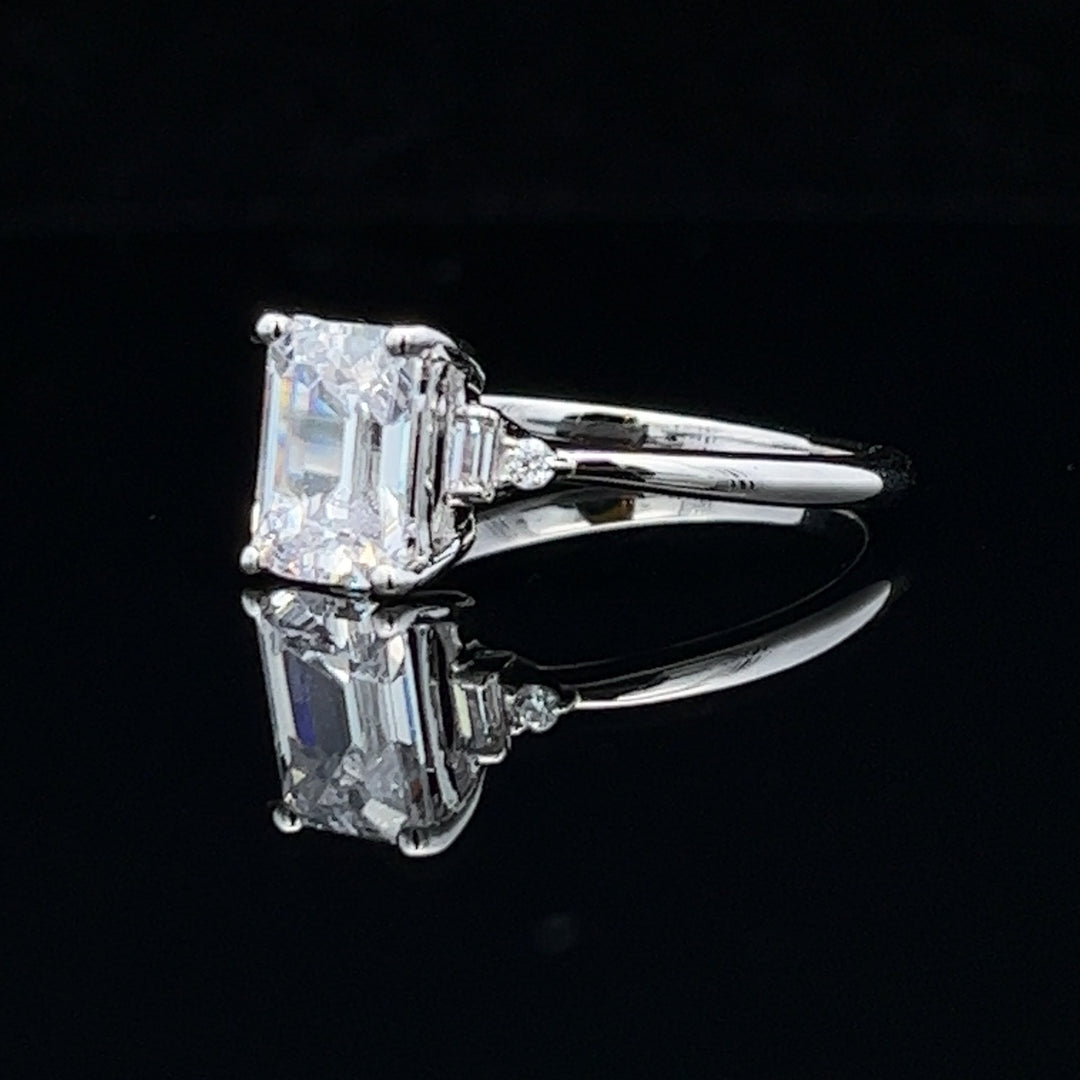 2 ctw emerald-cut diamond engagement ring - valentshop.com
