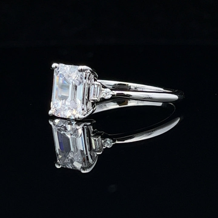 2 ctw emerald-cut diamond engagement ring - valentshop.com