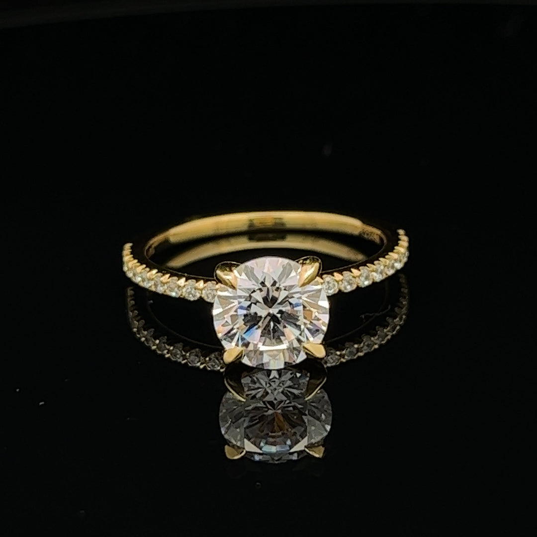 1 1/2 ctw french-set round diamond engagement ring - valentshop.com
