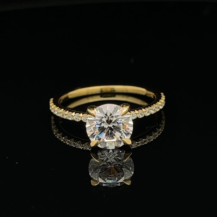 1 1/2 ctw french-set round diamond engagement ring - valentshop.com