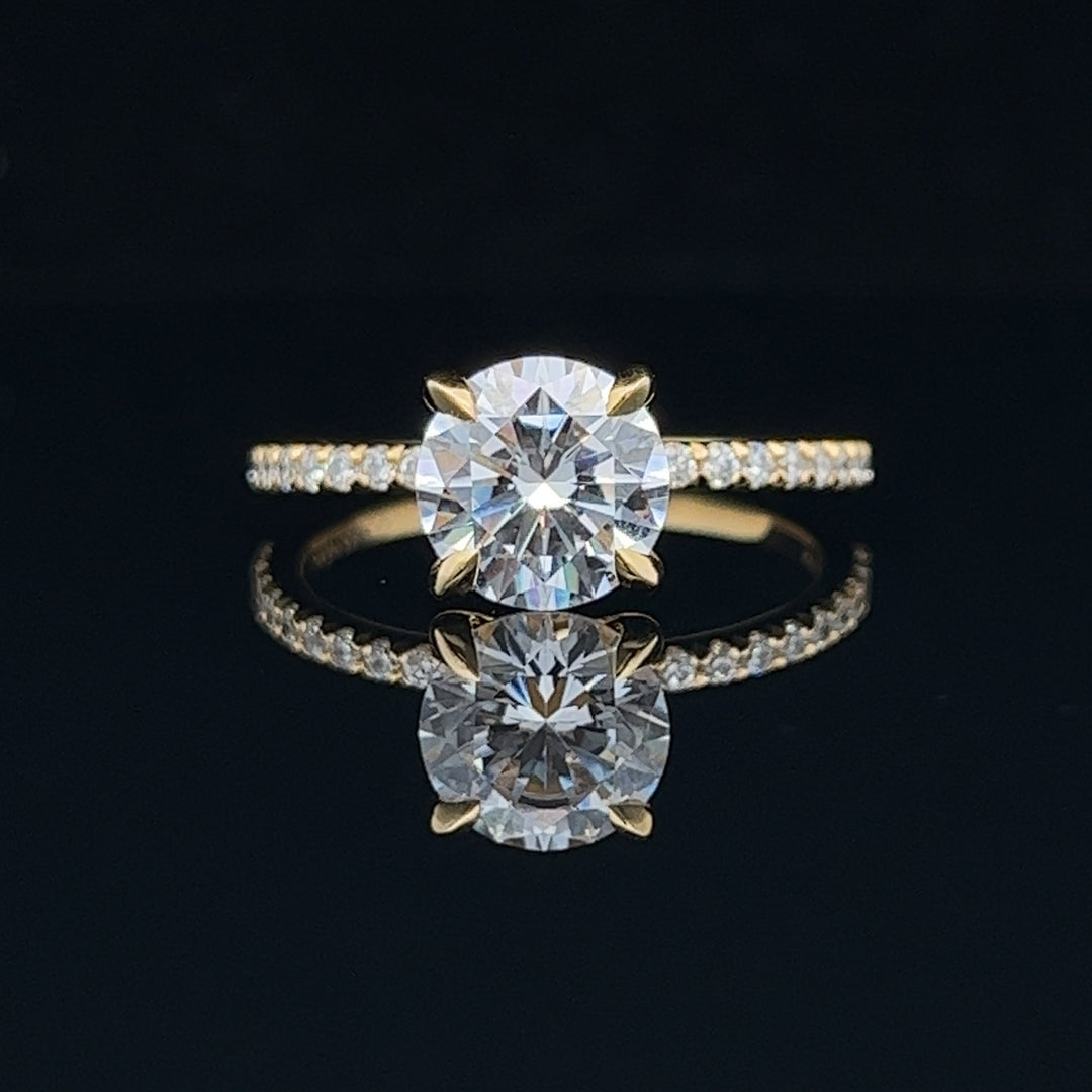 1 1/2 ctw french-set round diamond engagement ring - valentshop.com