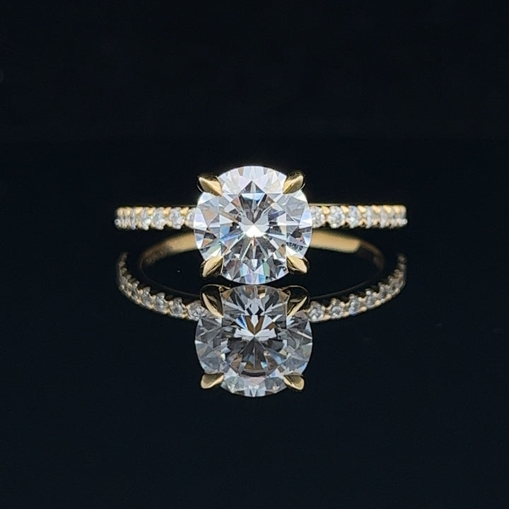 1 1/2 ctw french-set round diamond engagement ring - valentshop.com