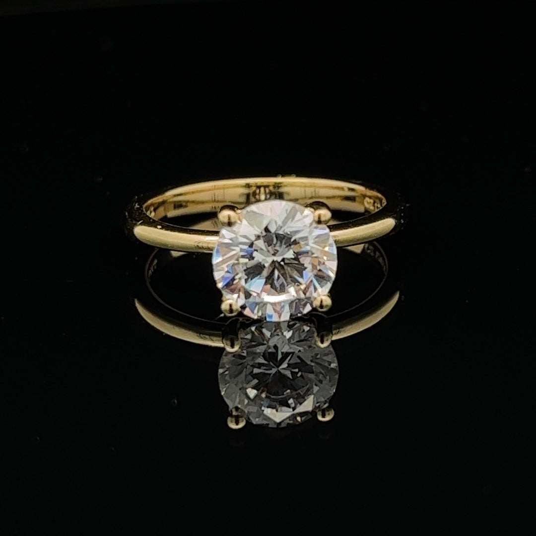 2 ctw floral solitaire round diamond engagement ring - valentshop.com