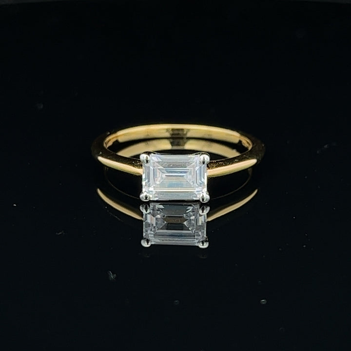 1 ctw east-west emerald-cut diamond engagement ring - valentshop.com