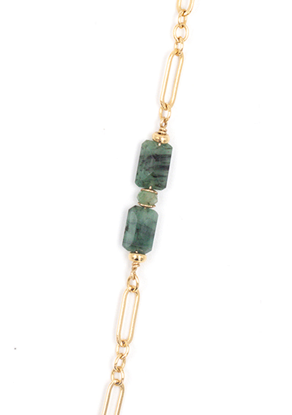 emerald five-station deco necklace - Valentshop Jewelry