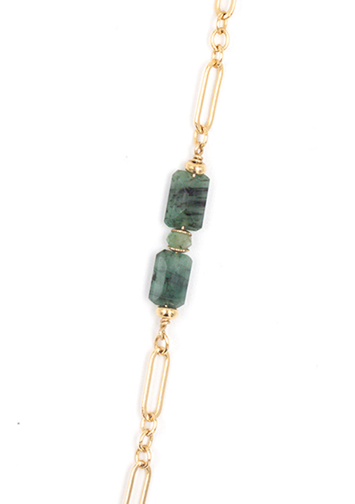 emerald five-station deco necklace - Valentshop Jewelry