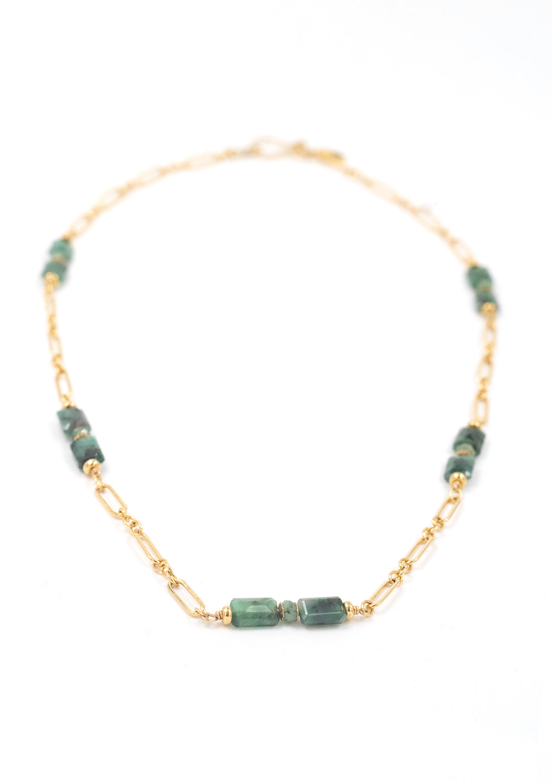 emerald five-station deco necklace - Valentshop Jewelry