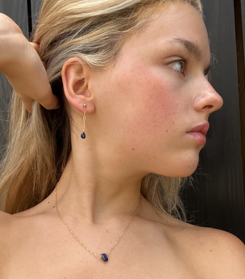 silk road - sapphire baguette necklace - valentshop.com