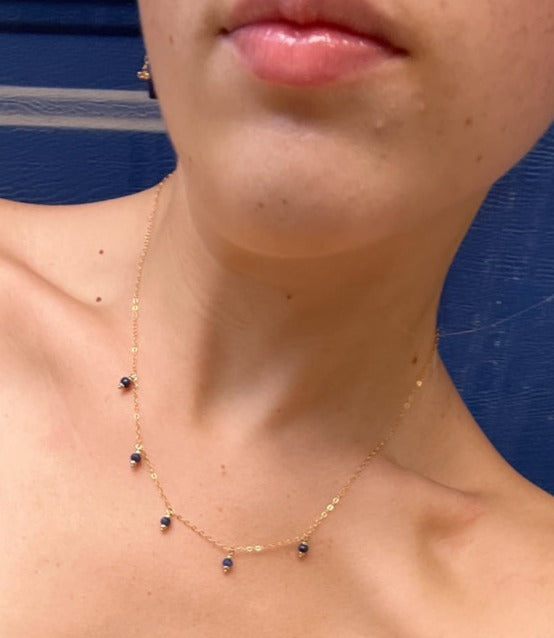 silk road - sapphire 5-charm necklace - valentshop.com