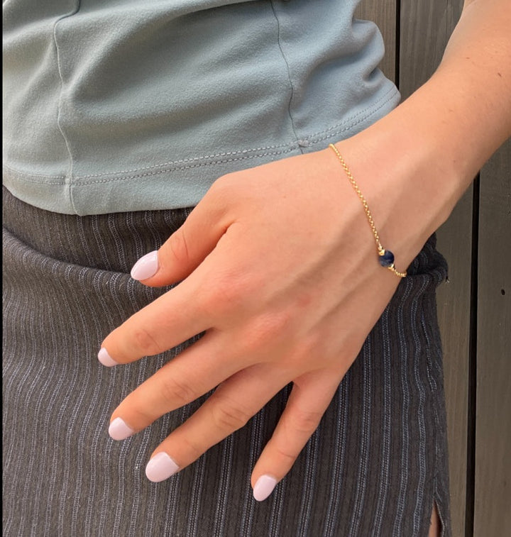 silk road - sapphire coin charm bracelet - valentshop.com