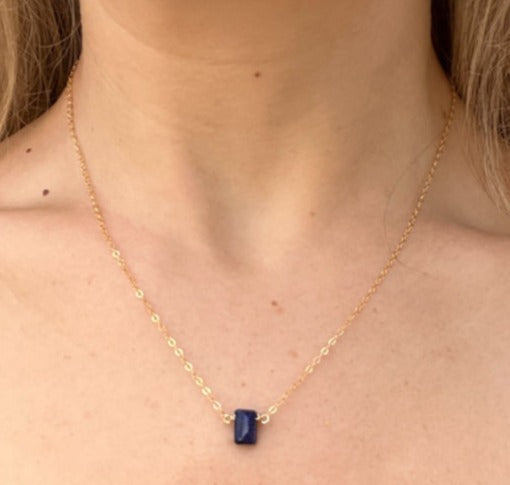 silk road - sapphire baguette necklace - valentshop.com
