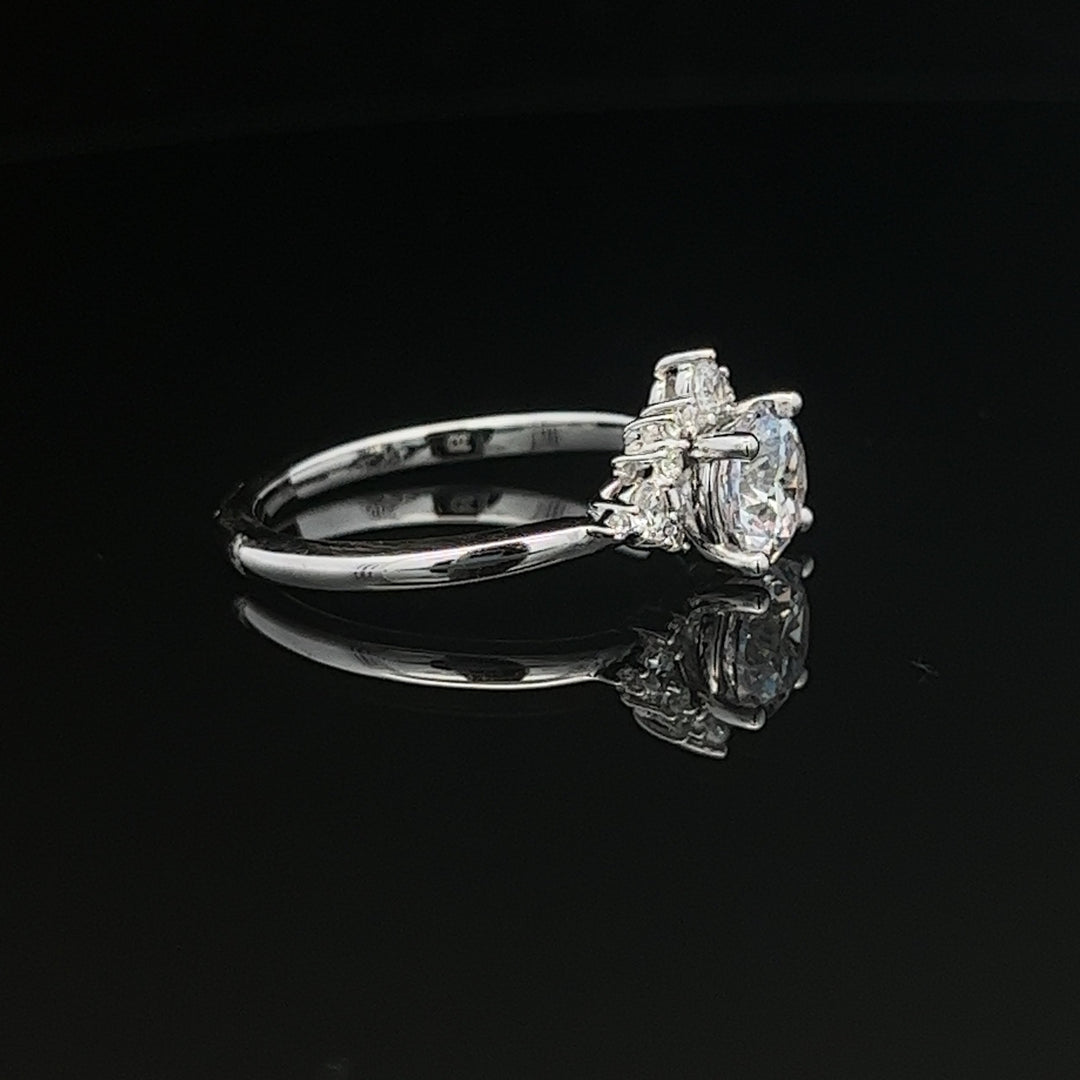 1 1/8 ctw floral halo diamond engagement ring - valentshop.com