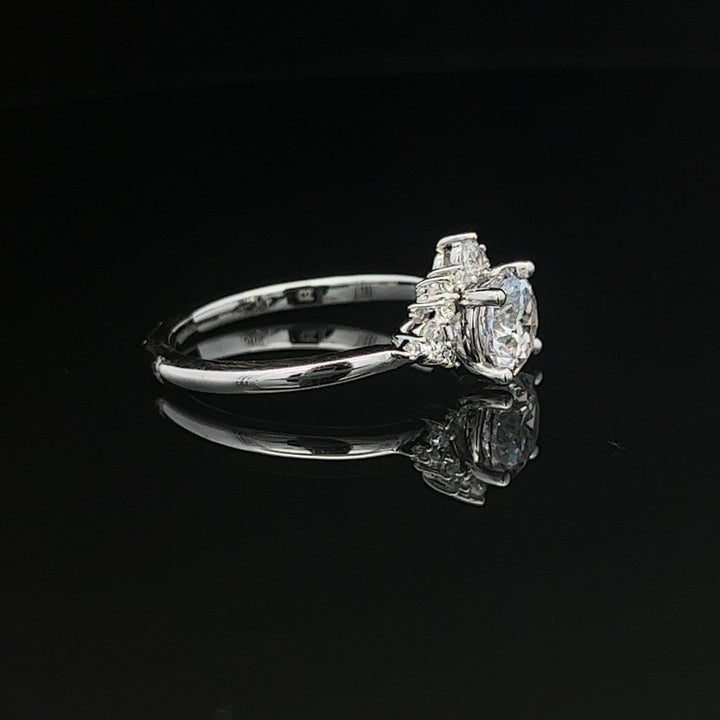 1 1/8 ctw floral halo diamond engagement ring - valentshop.com