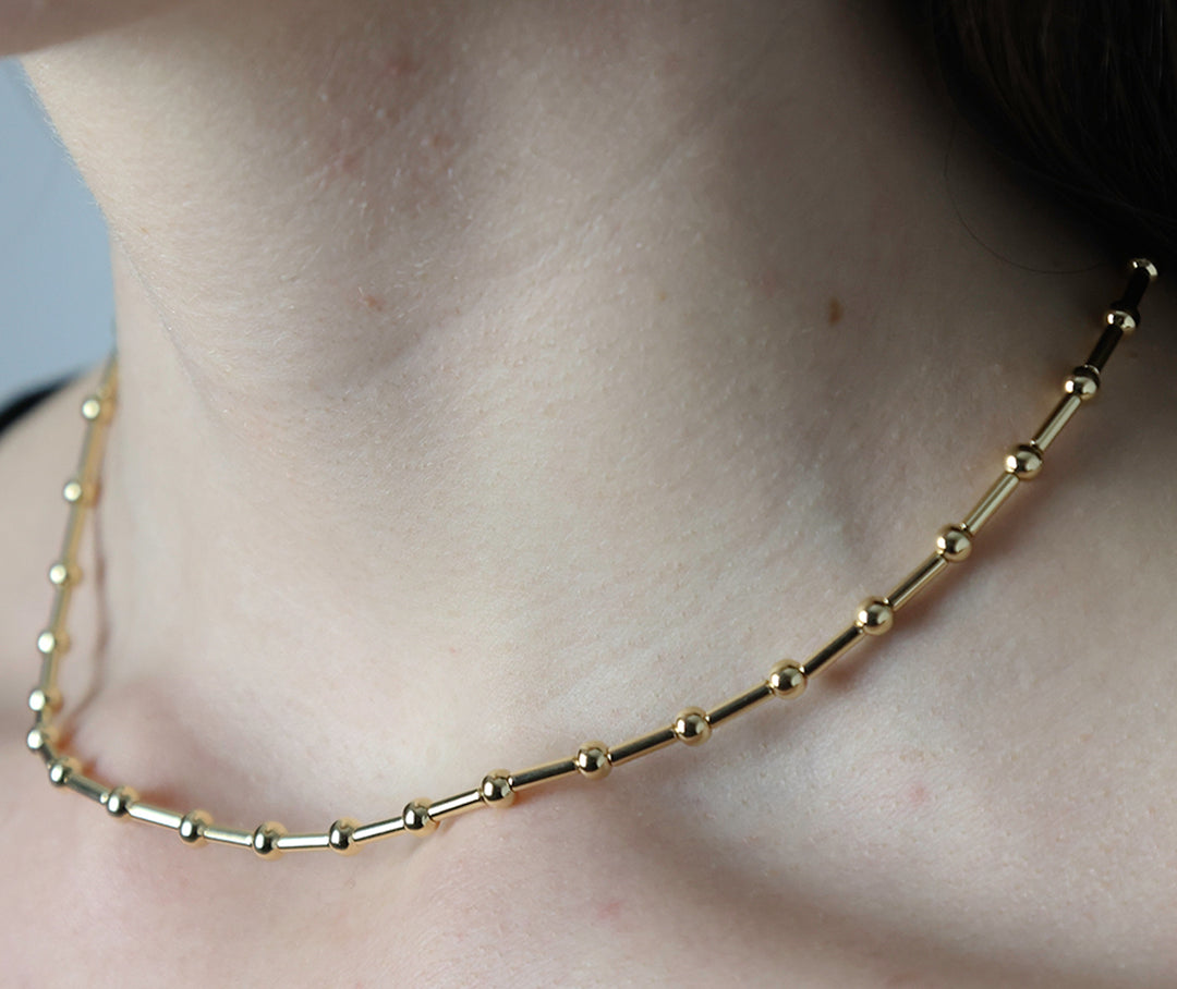 14K-gold-filled ball & bar necklace - 16" - valentshop.com