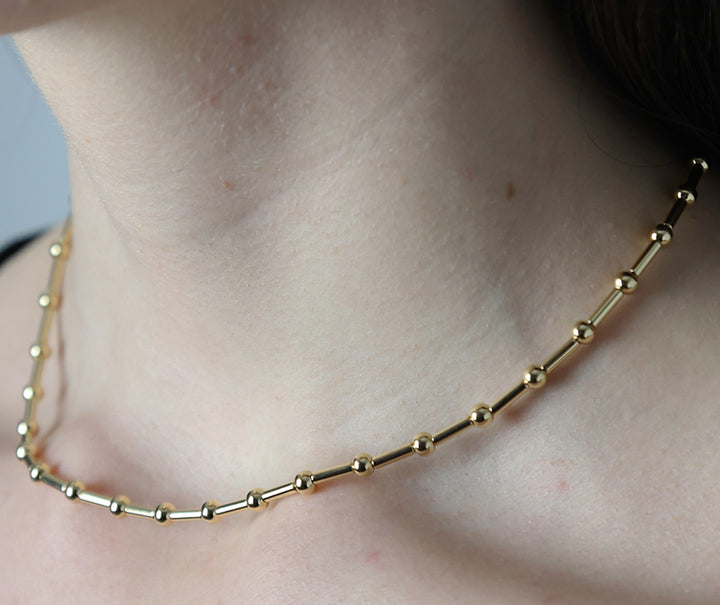 14K-gold-filled ball & bar necklace - 16" - valentshop.com