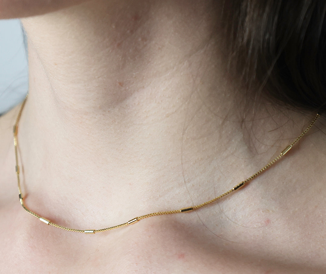 14K-gold-filled bar station necklace - 16" - valentshop.com