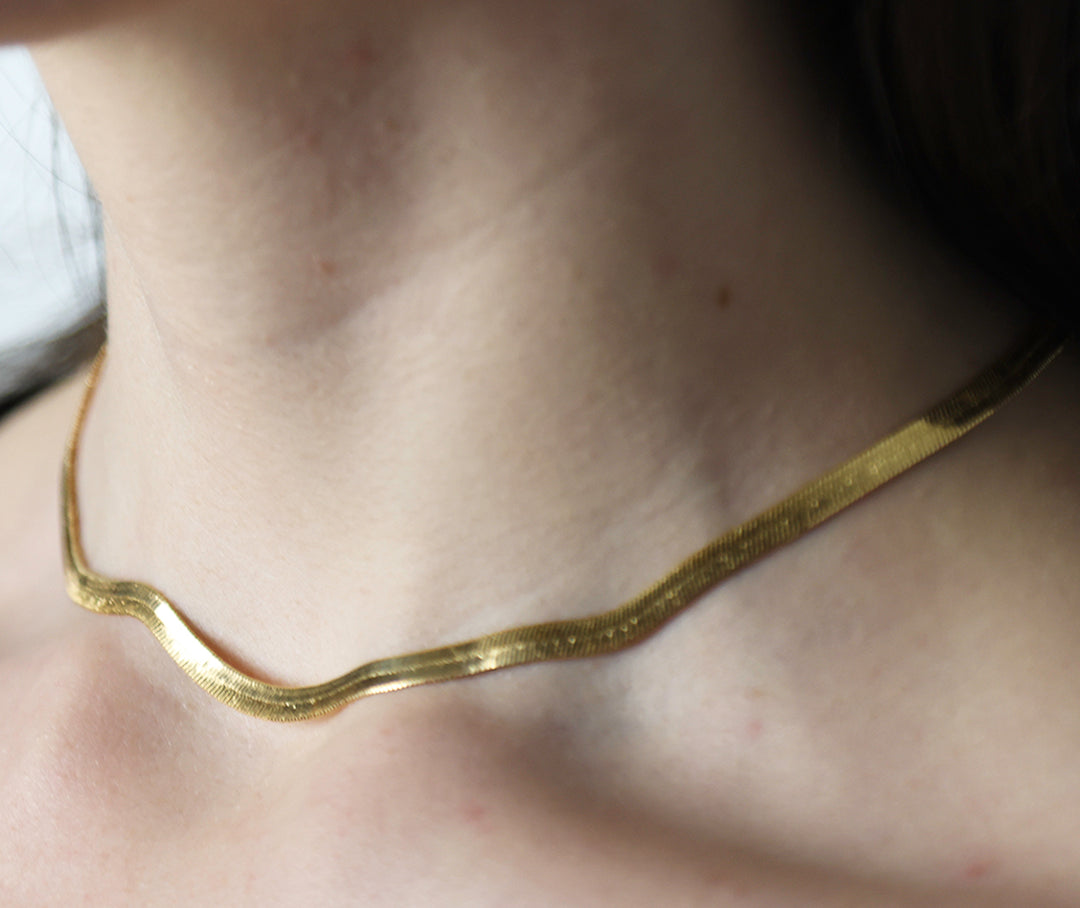 14K-gold-filled herringbone necklace - 16" - valentshop.com