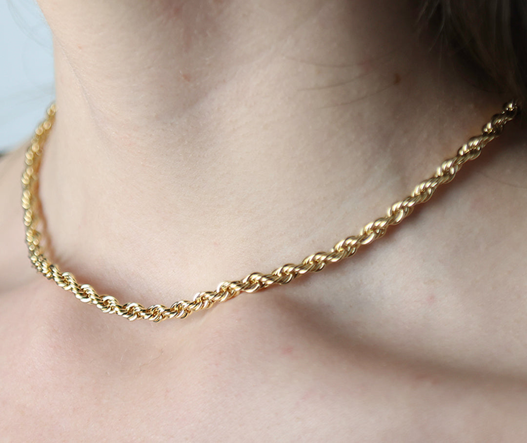 14K-gold-filled classic rope necklace - 16" - valentshop.com