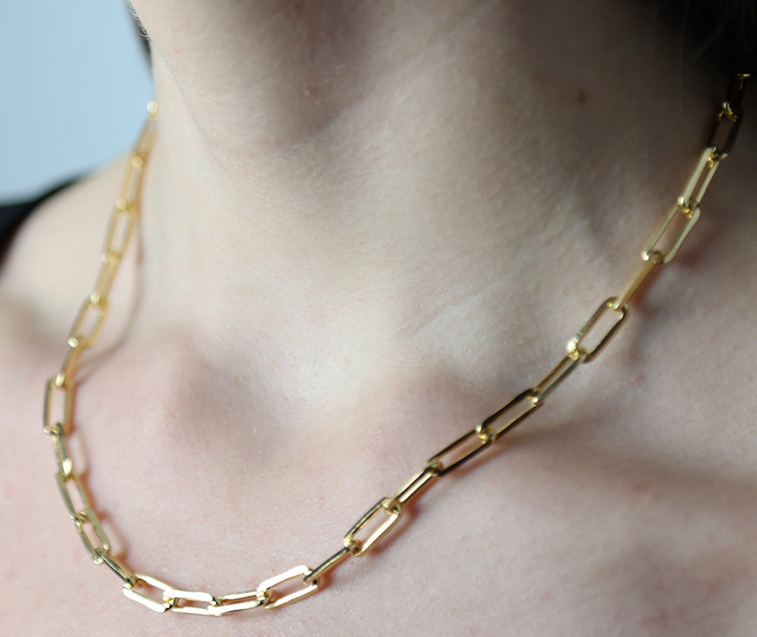 14K-gold-filled bold paperclip necklace - 18" - valentshop.com