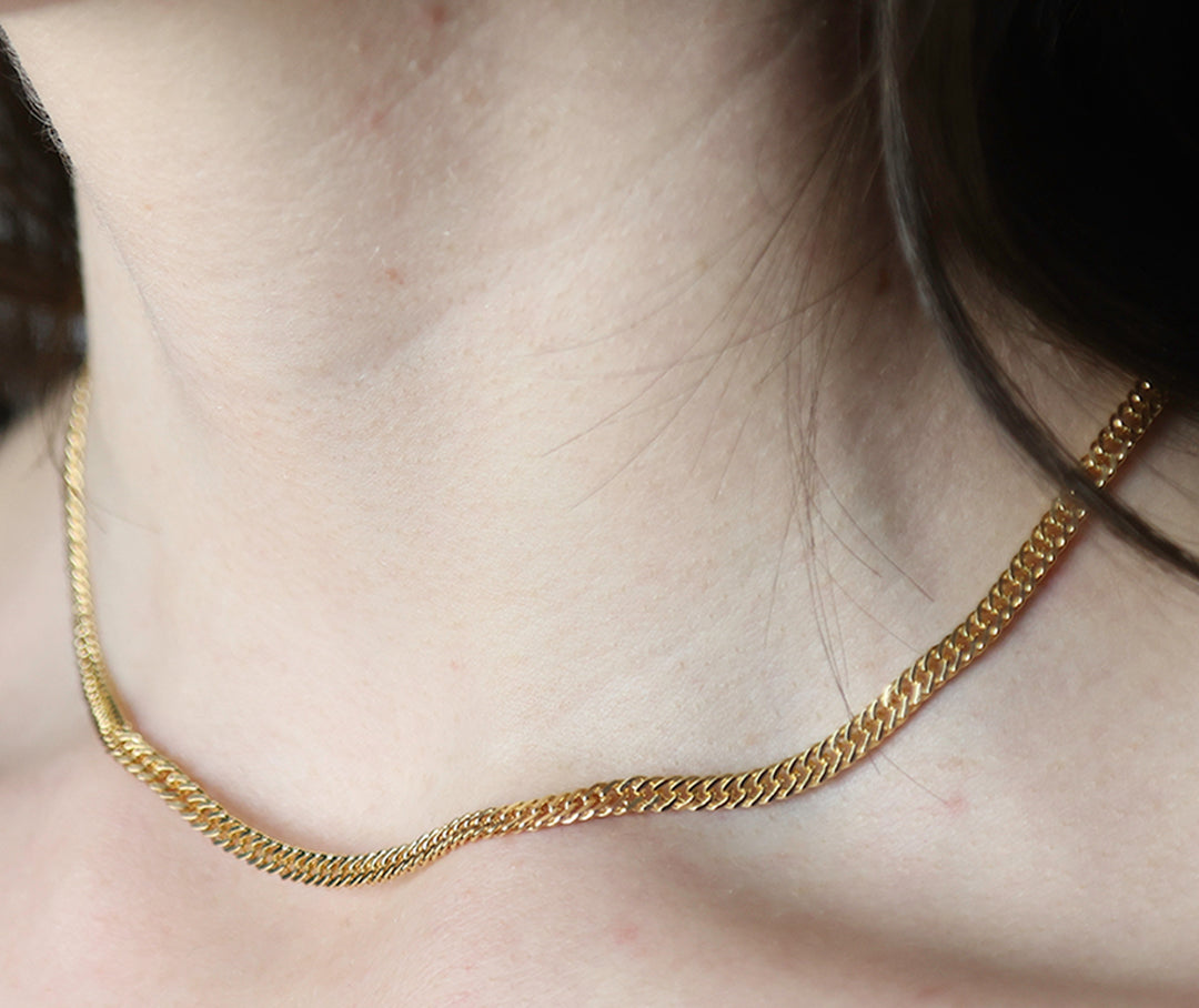 14K-gold-filled fancy curb chain necklace - 16" - valentshop.com