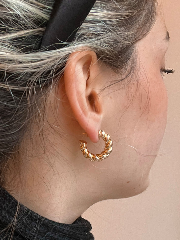 14K-gold-filled small puffy twisted huggies - valentshop.com