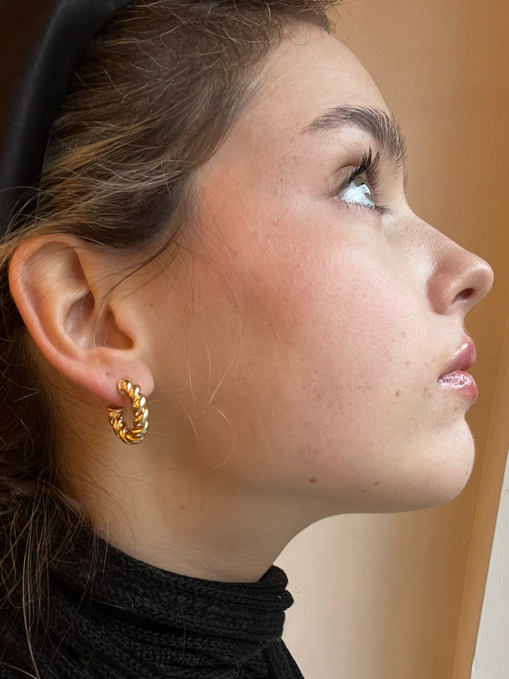 14K-gold-filled small puffy twisted huggies - valentshop.com